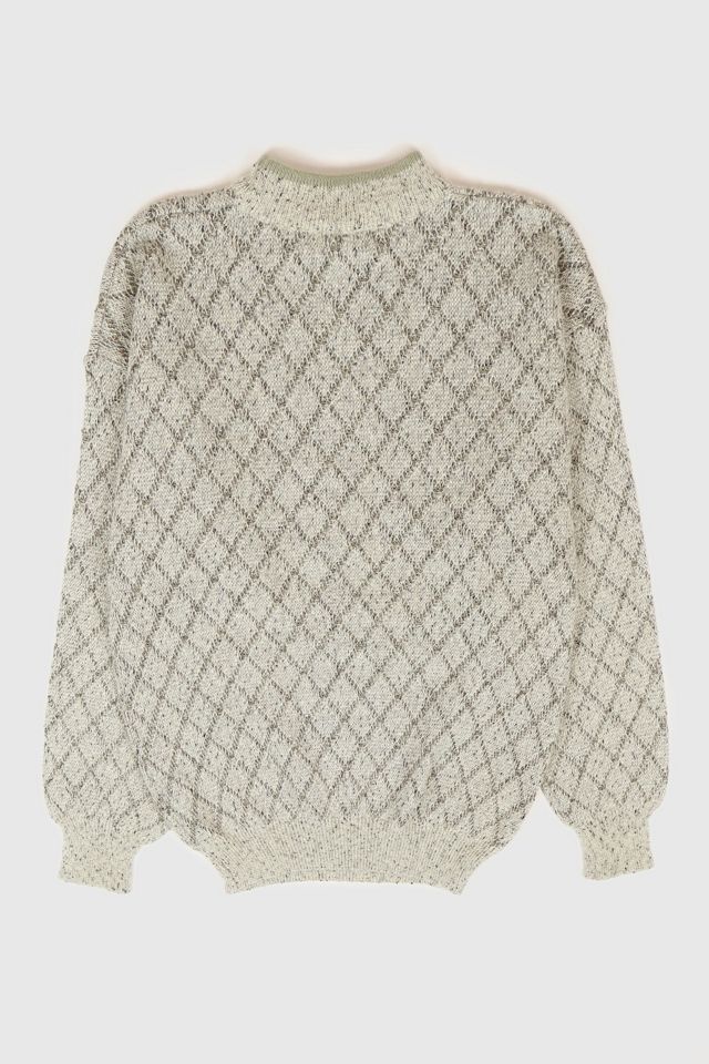 Vintage Diamond Pattern Knit Sweater #1