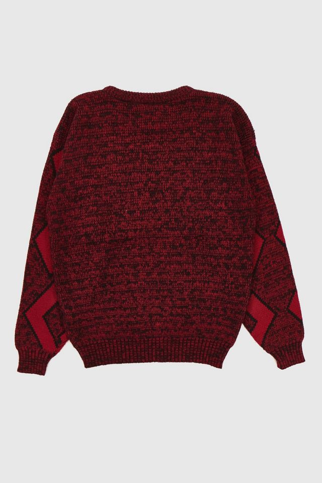 Vintage Red Geo Pattern Sweater #1