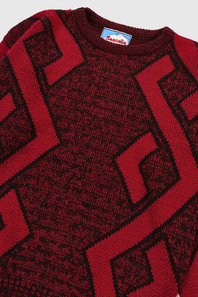 Vintage Red Geo Pattern Sweater #2