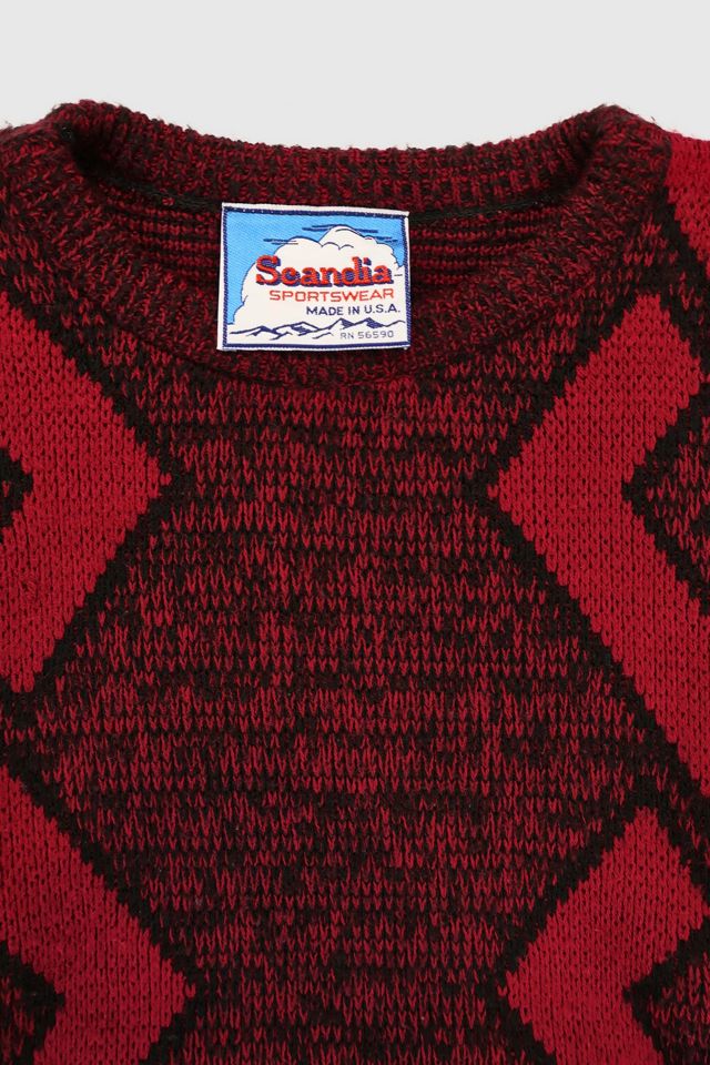 Vintage Red Geo Pattern Sweater #3