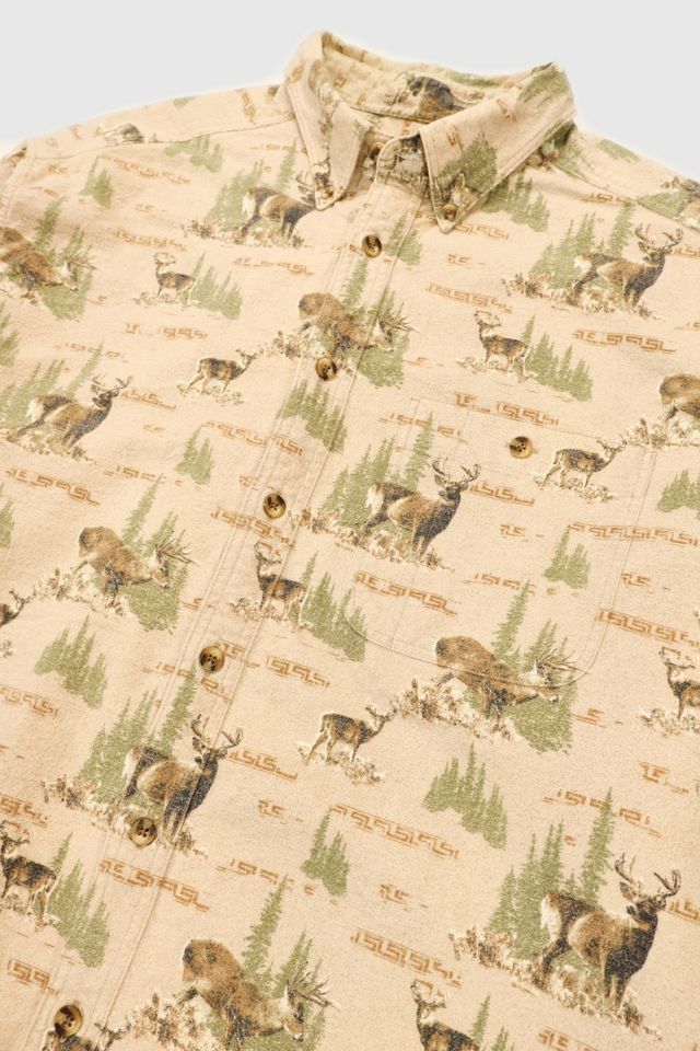 Vintage Buck Pattern Flannel Shirt #1