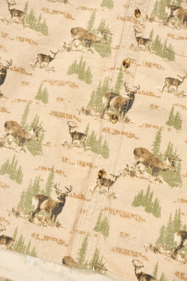 Vintage Buck Pattern Flannel Shirt #4