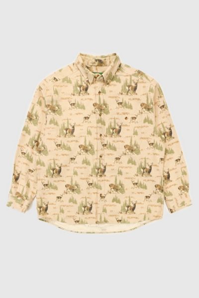 Vintage Buck Pattern Flannel Shirt