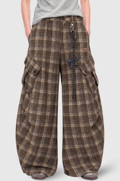 Aelfric Eden Plaid Baggy Barrel Pants