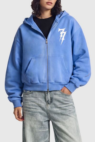 Aelfric Eden Boxy Washed Zip Up Hoodie