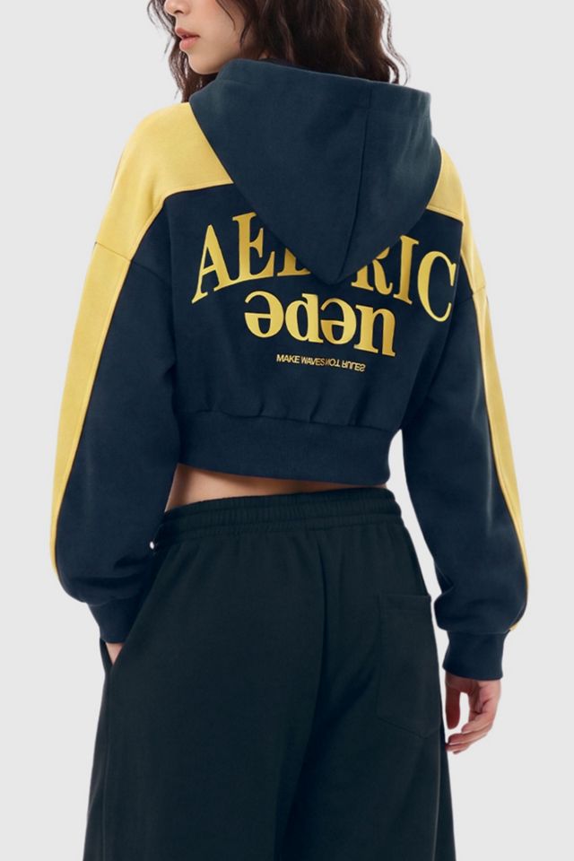 Aelfric Eden Cropped Color Block Zip Up Hoodie #2
