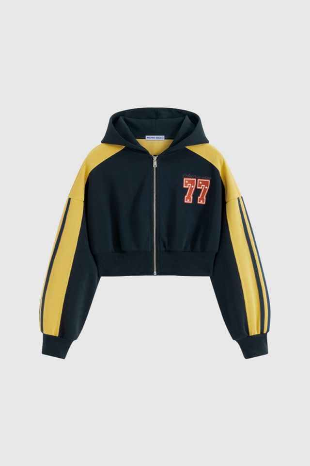 Aelfric Eden Cropped Color Block Zip Up Hoodie #3