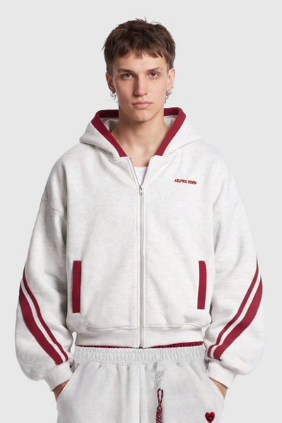 Aelfric Eden Boxy Contrast Stripe Zip Up Hoodie