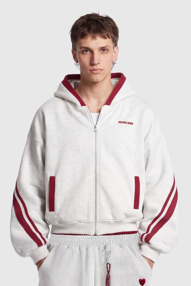 Aelfric Eden Boxy Contrast Stripe Zip Up Hoodie #1