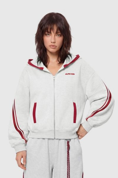 Aelfric Eden Boxy Contrast Stripe Zip Up Hoodie