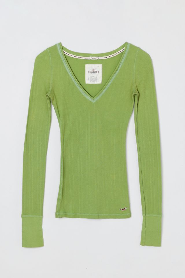 Vintage Y2k Hollister Ribbed V-Neck Top | Urban Outfitters