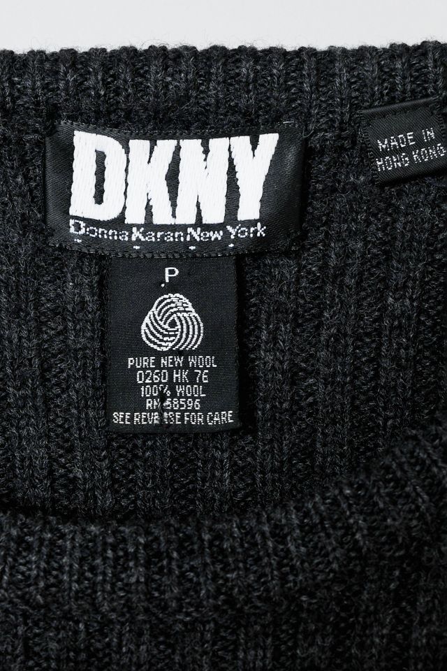 Vintage 90s Dark Grey Wool Ribbed Sweater #3