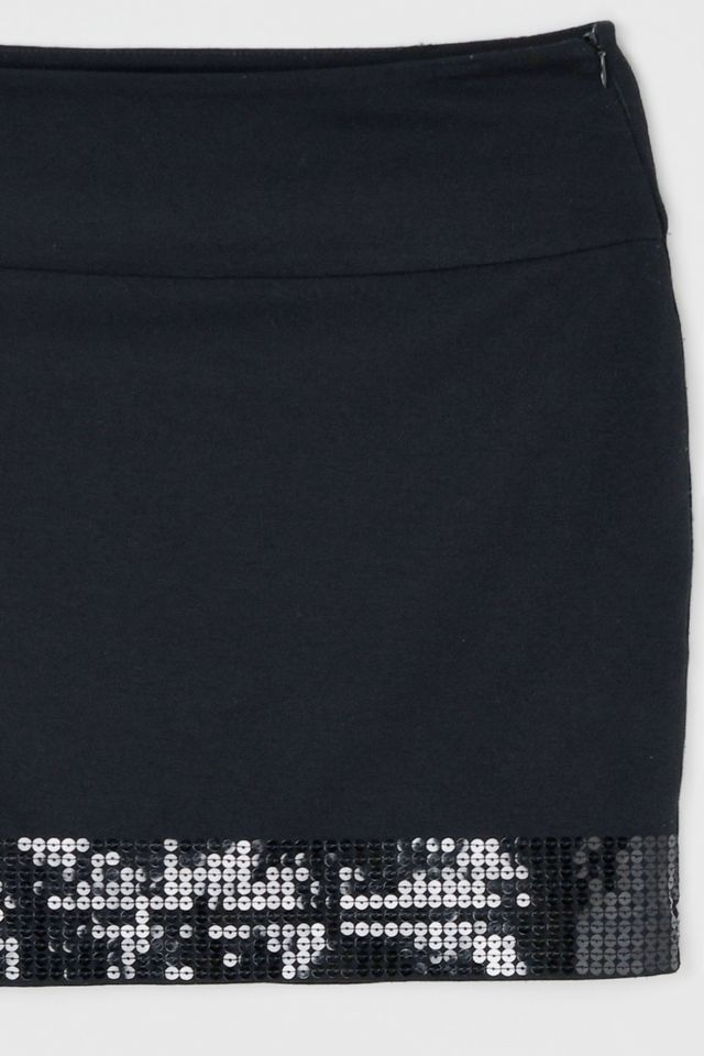 Vintage Y2k Sequined Black Low Rise Mini Skirt #2