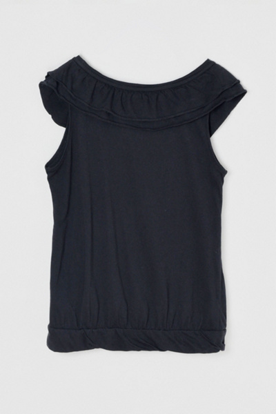 Vintage Y2k Black Jersey Top with Tie