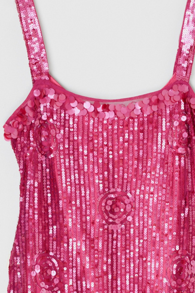 Vintage Y2k Sequined Mesh Mini Dress