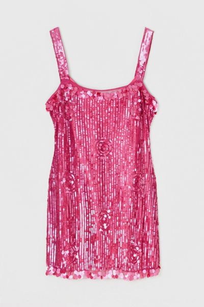 Vintage Y2k Sequined Mesh Mini Dress
