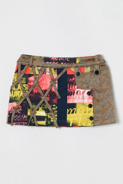 Vintage Y2k Custo Barcelona Low Rise Mini Skirt