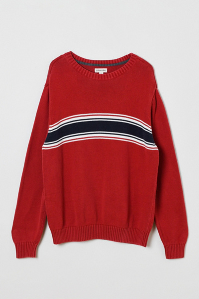 Vintage Y2k Red Striped Knit Sweater