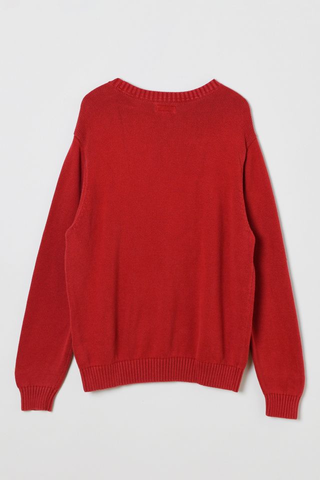 Vintage Y2k Red Striped Knit Sweater #1