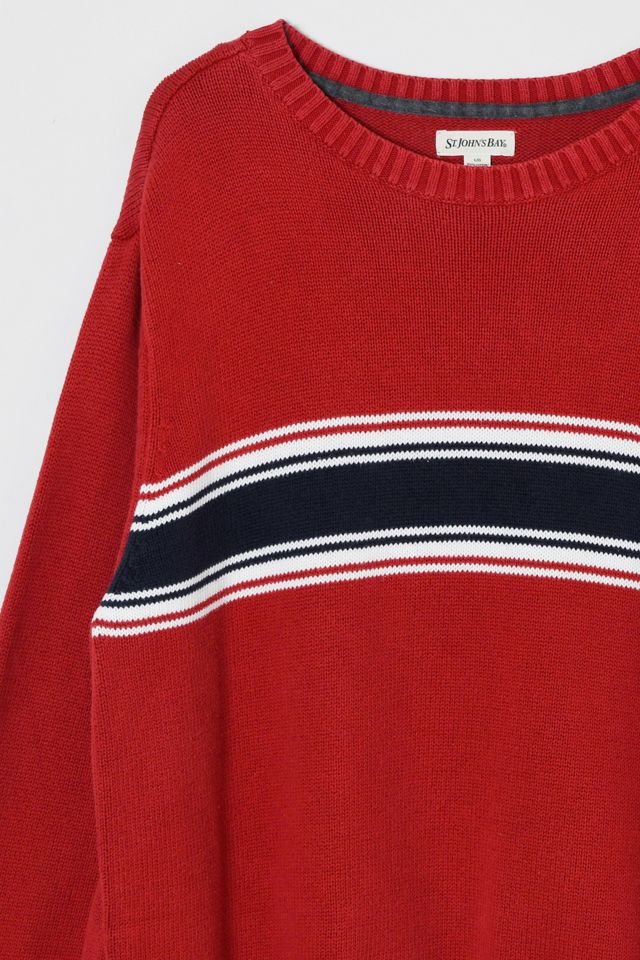 Vintage Y2k Red Striped Knit Sweater #2