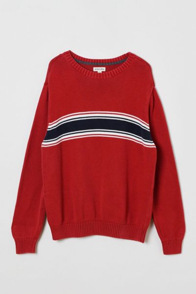 Vintage Y2k Red Striped Knit Sweater