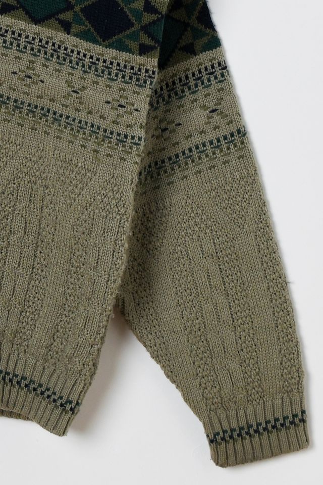 Vintage 90s Dark Beige Textured Knit Sweater #3