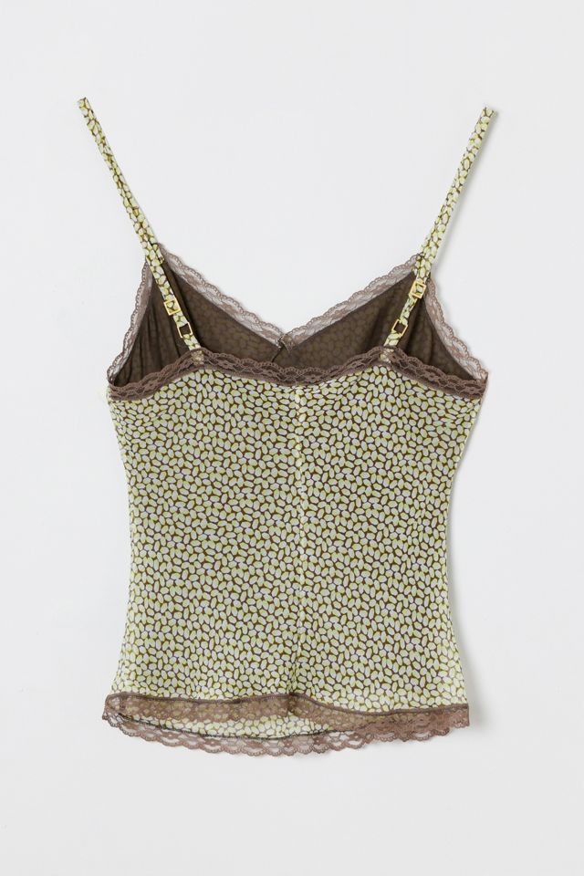Vintage Y2k Printed Silk Lacy Cami #1