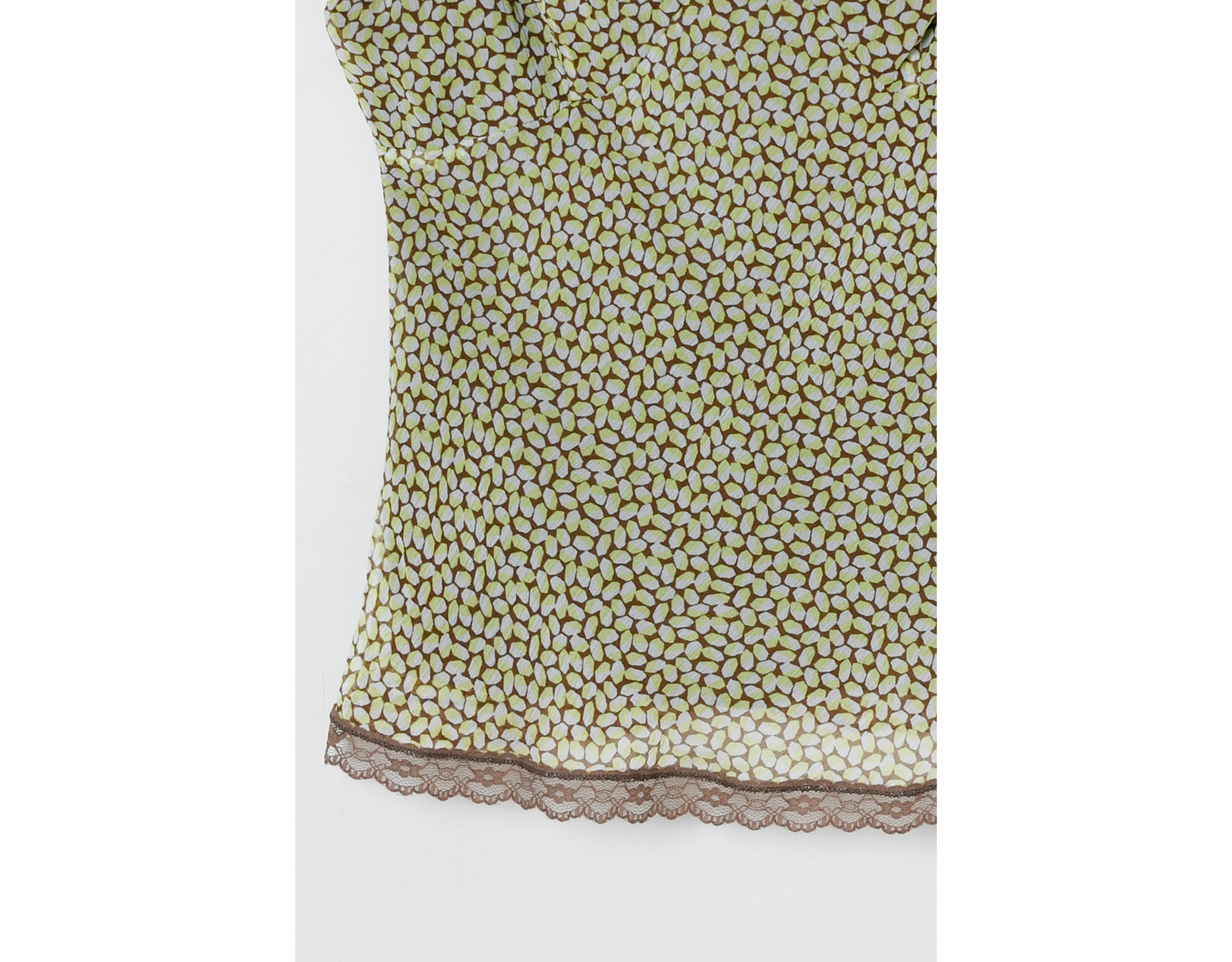 Vintage Y2k Printed Silk Lacy Cami