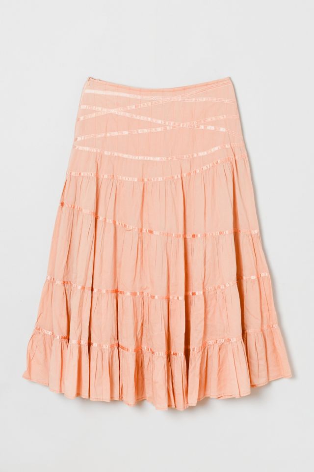 Vintage Y2k Peach Tiered Low Rise Skirt #1