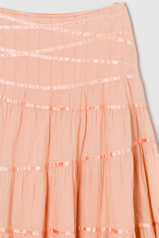 Vintage Y2k Peach Tiered Low Rise Skirt #2