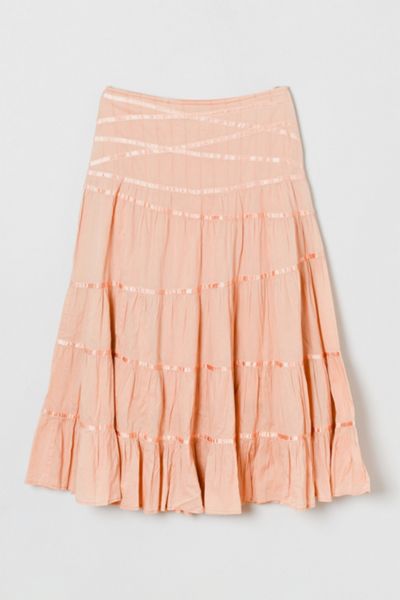 Vintage Y2k Peach Tiered Low Rise Skirt