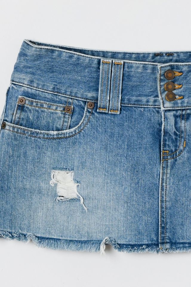 Vintage Y2k Abercrombie & Fitch Denim Micro Mini Skirt #2