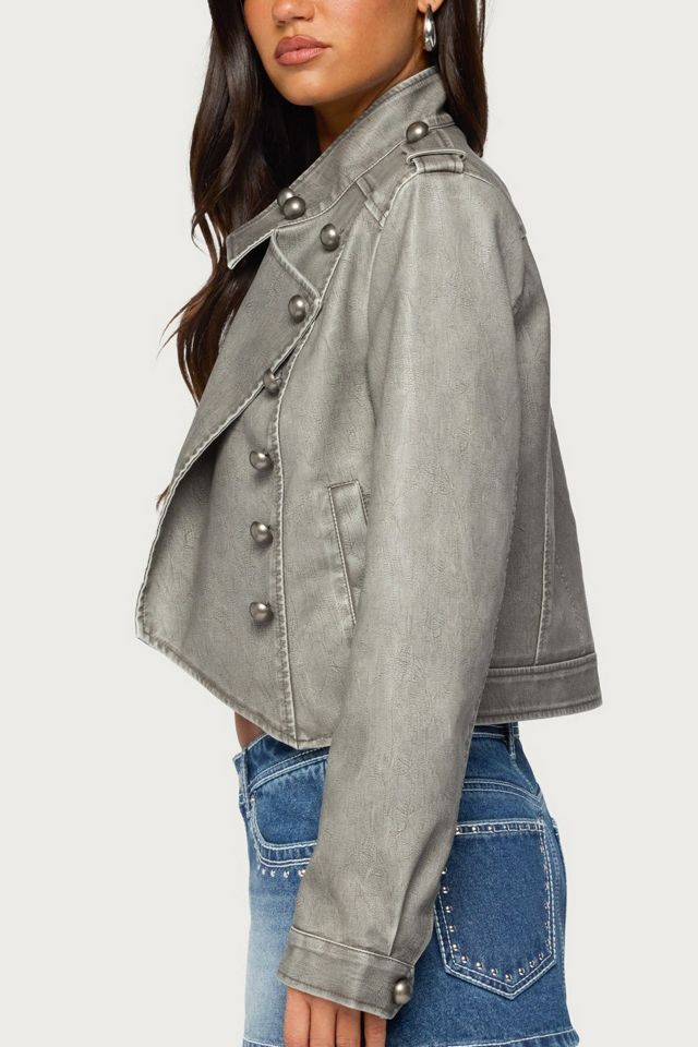 Edikted Torie Faux Leather Napoleon Jacket #4