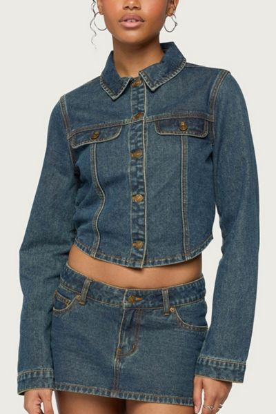 Edikted Dayla Cropped Denim Jacket