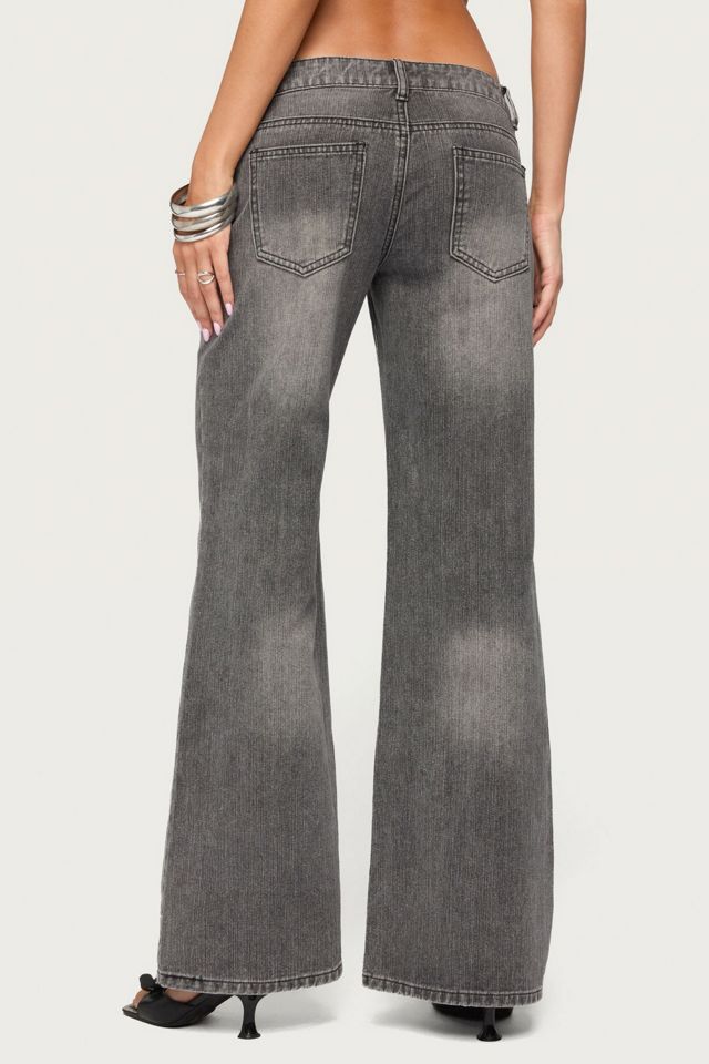Edikted Uliz Sequin Low Rise Bootcut Jeans #4