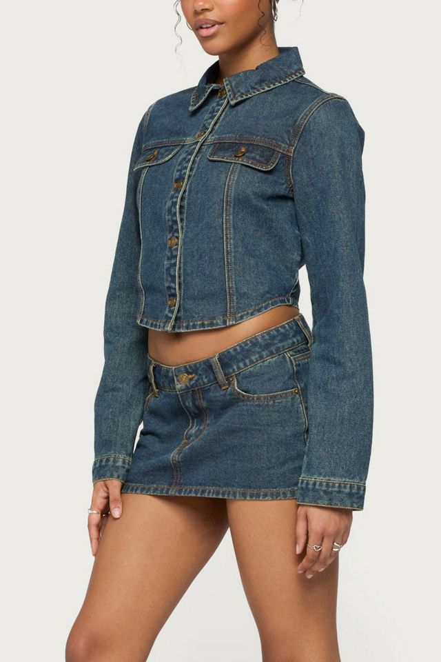 Edikted Dayla Denim Micro Skort #1