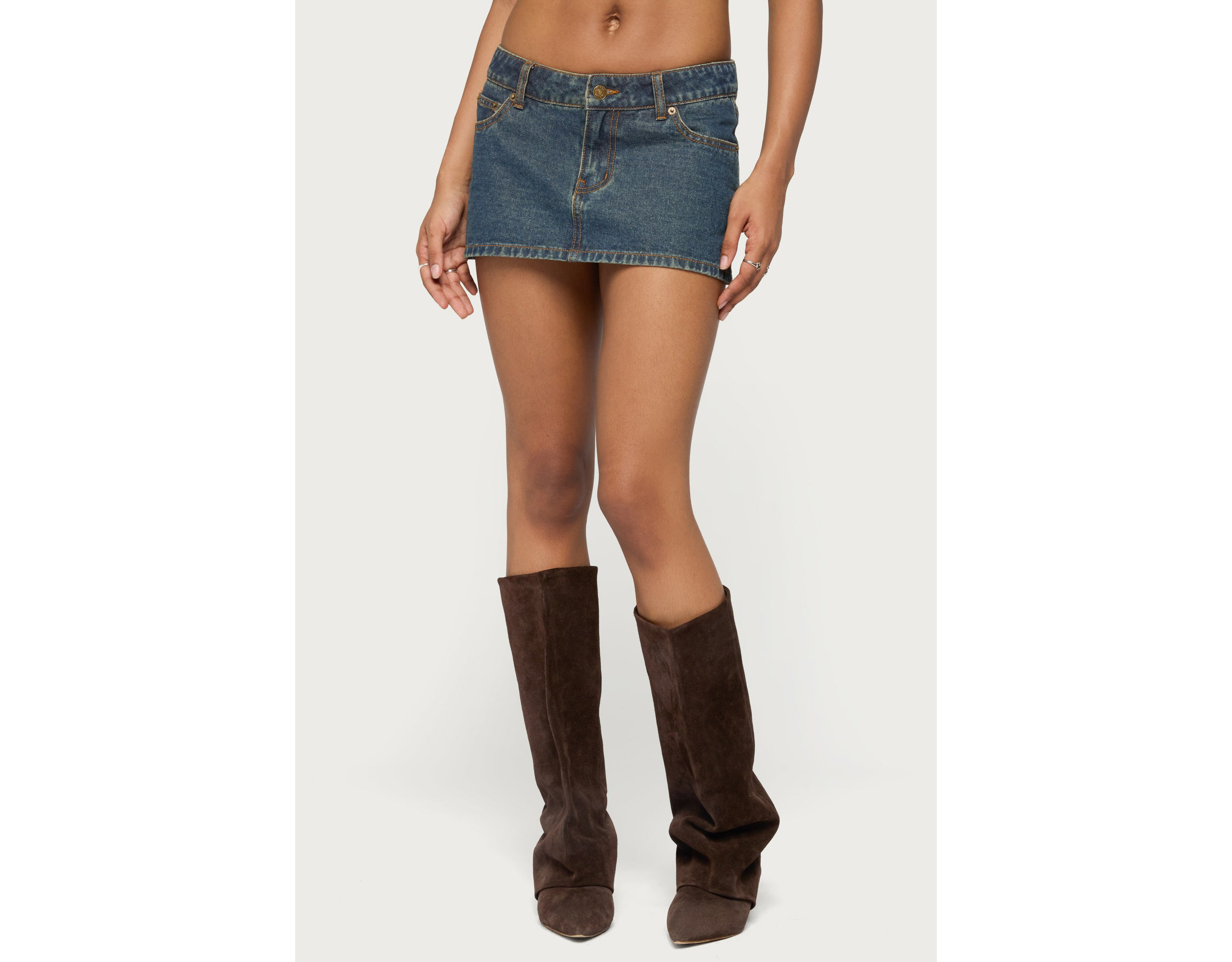 Edikted Dayla Denim Micro Skort