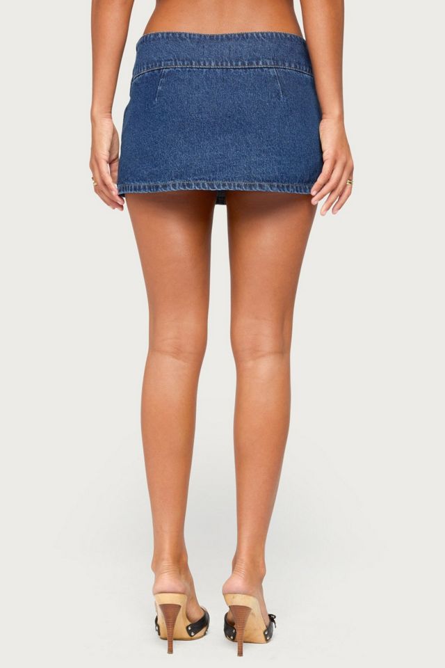Edikted Laela Grommet Belt Denim Mini Skort #3
