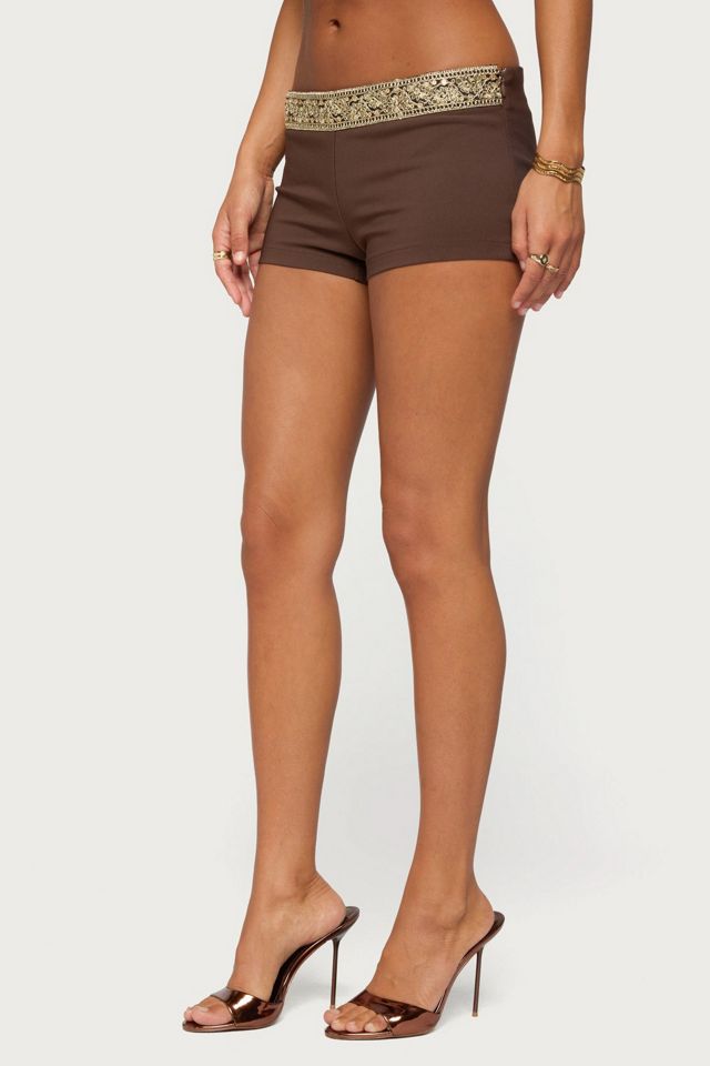 Edikted Jasia Sequin Micro Shorts #2