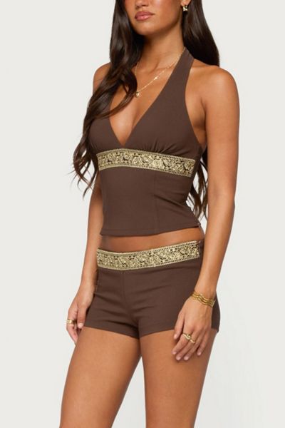 Edikted Jasia Sequin Micro Shorts