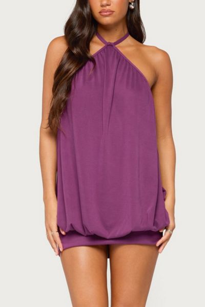 Edikted Faine Bubble Mini Halter Dress