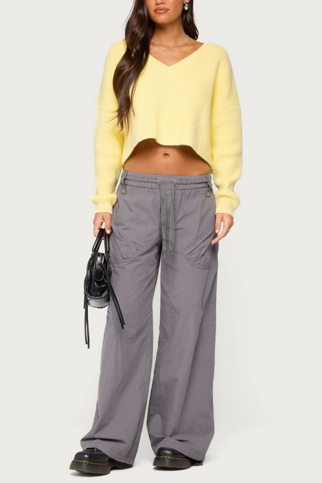 Edikted Aima V Neck Ribbed Knit Sweater #1