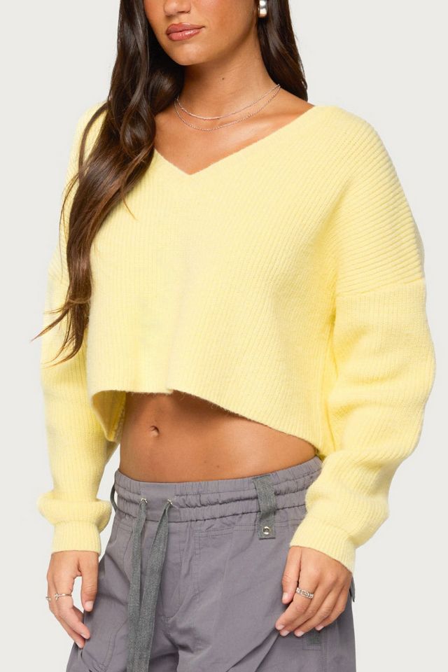 Edikted Aima V Neck Ribbed Knit Sweater #2