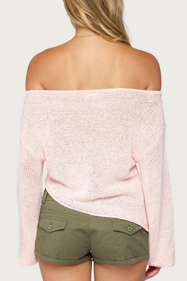 Edikted Deja Knit Off Shoulder Asymmetric Top #4