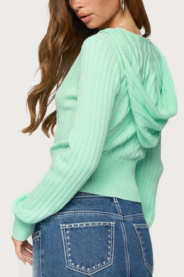 Edikted Lali Cable Knit Hooded Sweater #4