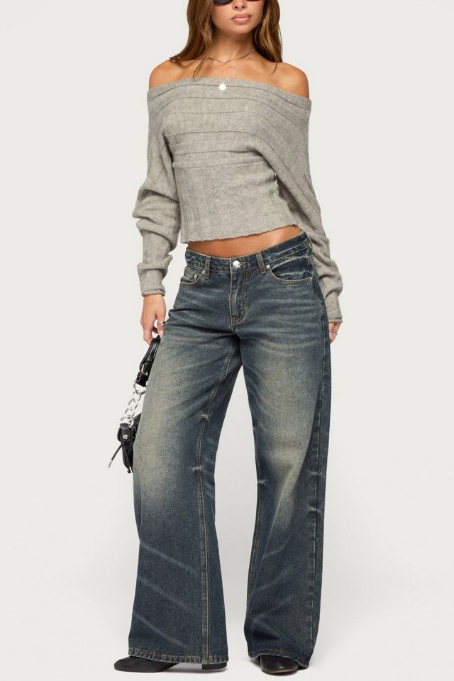 Edikted Leva Off Shoulder Knitted Sweater #1
