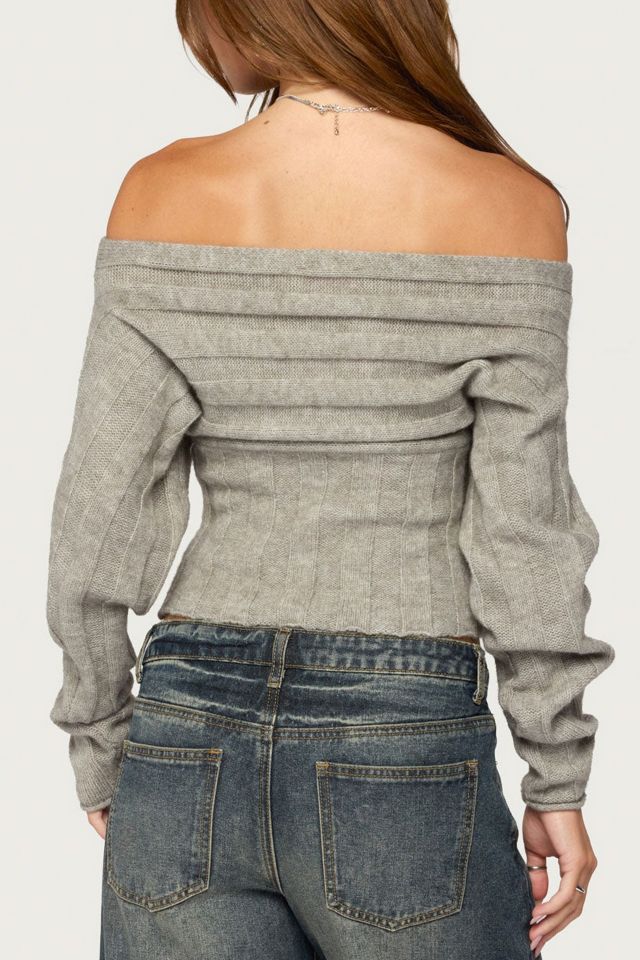 Edikted Leva Off Shoulder Knitted Sweater #4