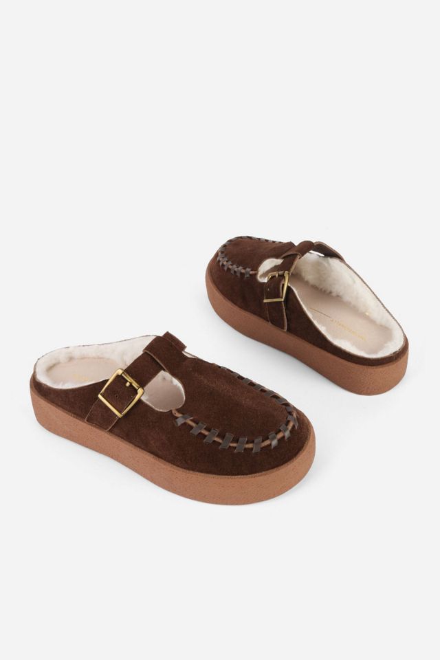 Intentionally Blank Textmsg Faux-fur Lined Suede Mule #1