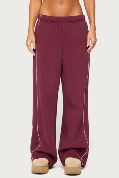 Edikted Autumn Sweatpants in Burgundy, Women's at Urban Outfitters