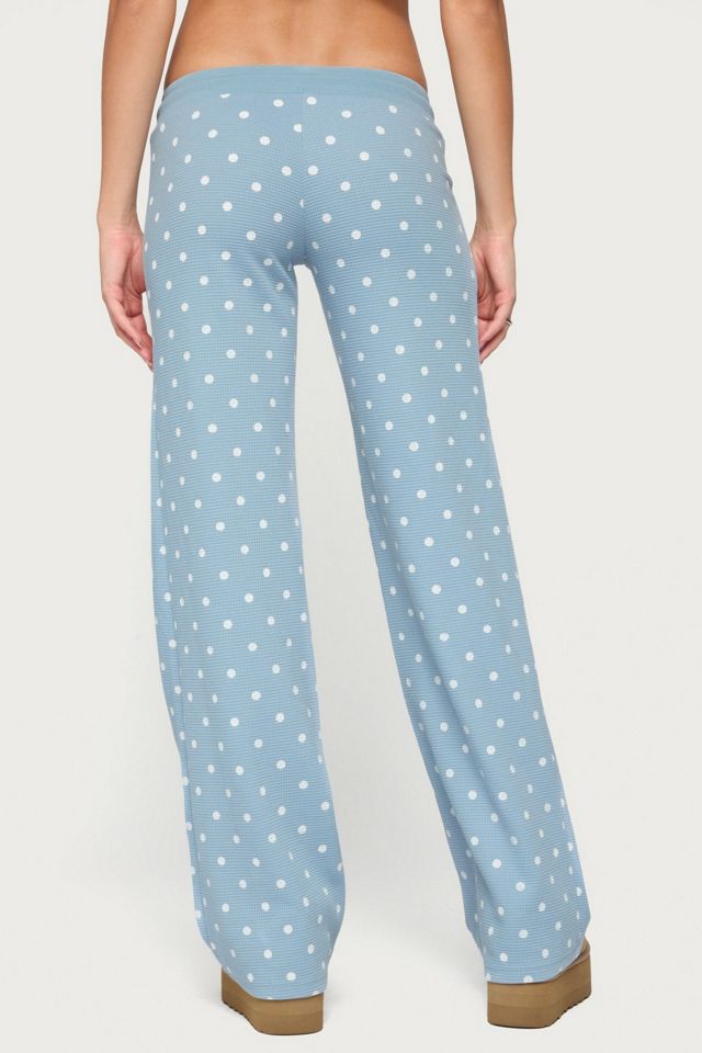 Edikted Dilly Polka Dot Waffle Pants #4
